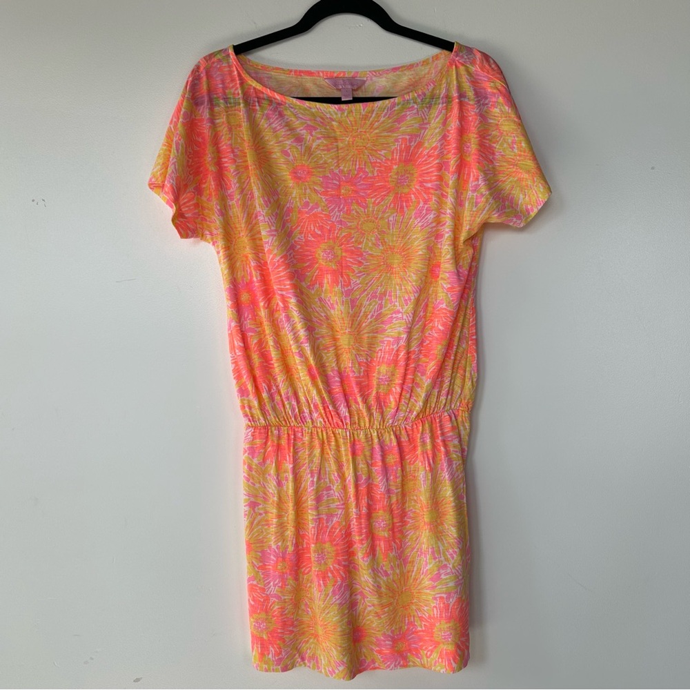 LILLY PULITZER CARMINE Dress Cover Up Resort Sun kissed Dolman Sleeve